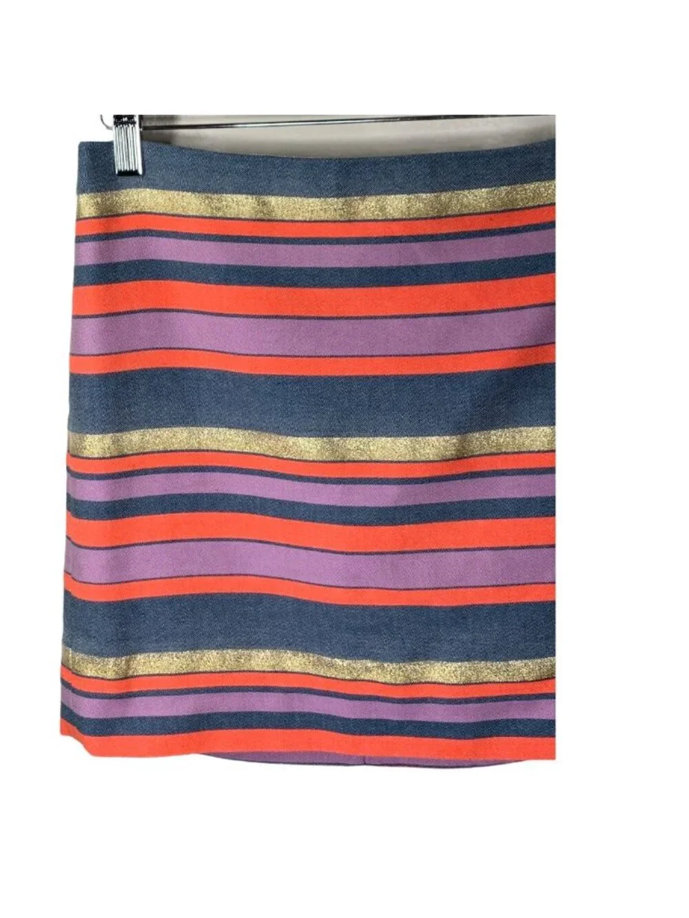 J Crew Metallic Striped Mini Skirt Womens 2 Multicolor Holiday Party